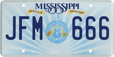 MS license plate JFM666