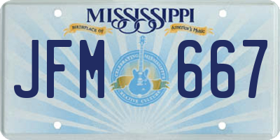 MS license plate JFM667