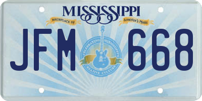 MS license plate JFM668