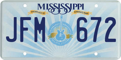 MS license plate JFM672