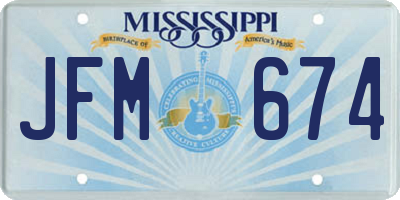 MS license plate JFM674