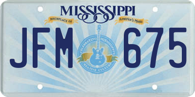 MS license plate JFM675