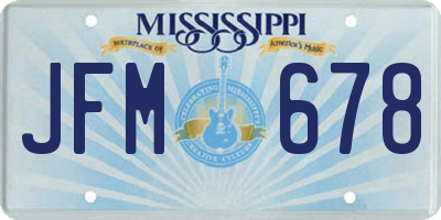 MS license plate JFM678