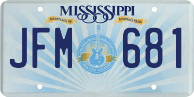 MS license plate JFM681