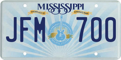 MS license plate JFM700