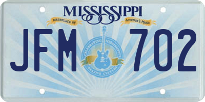 MS license plate JFM702