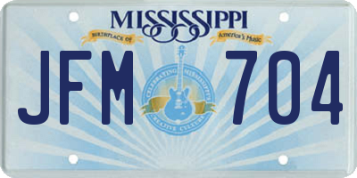 MS license plate JFM704