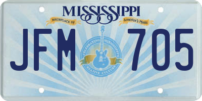 MS license plate JFM705