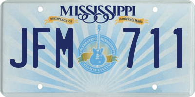 MS license plate JFM711