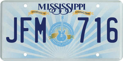 MS license plate JFM716