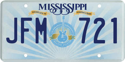 MS license plate JFM721