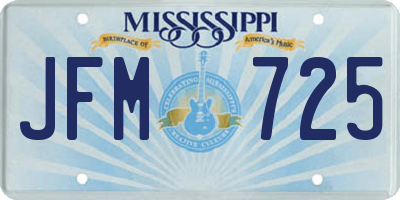 MS license plate JFM725
