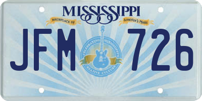 MS license plate JFM726