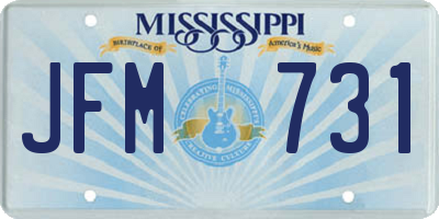 MS license plate JFM731