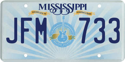 MS license plate JFM733