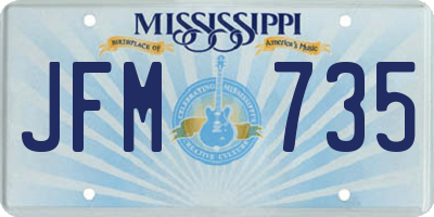 MS license plate JFM735