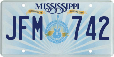 MS license plate JFM742