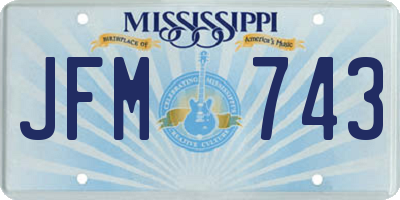 MS license plate JFM743