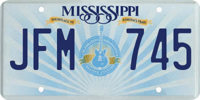 MS license plate JFM745