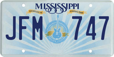 MS license plate JFM747