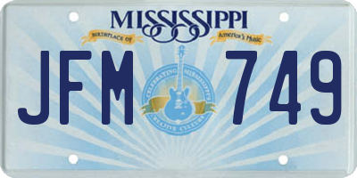 MS license plate JFM749