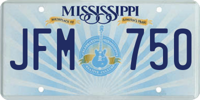 MS license plate JFM750