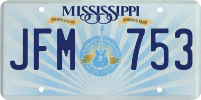 MS license plate JFM753
