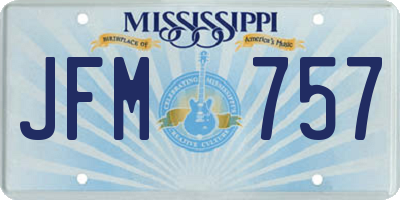 MS license plate JFM757