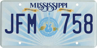 MS license plate JFM758