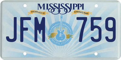 MS license plate JFM759