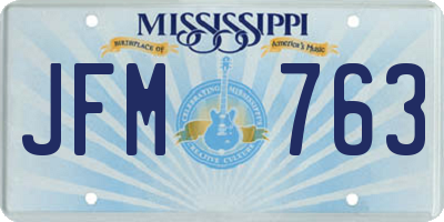MS license plate JFM763