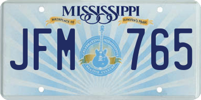 MS license plate JFM765