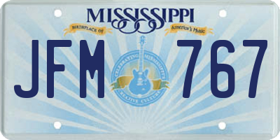 MS license plate JFM767