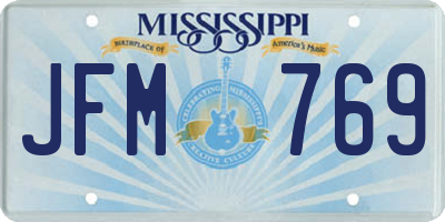 MS license plate JFM769