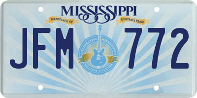 MS license plate JFM772