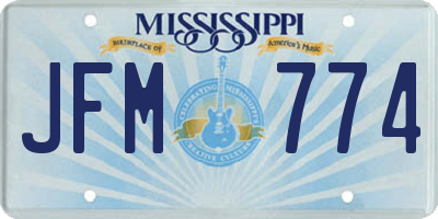MS license plate JFM774