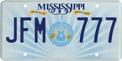 MS license plate JFM777