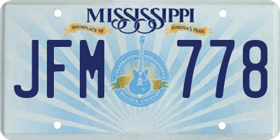 MS license plate JFM778