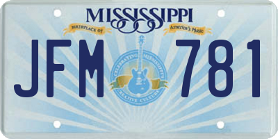 MS license plate JFM781