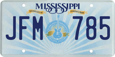 MS license plate JFM785