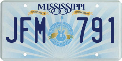 MS license plate JFM791