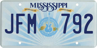 MS license plate JFM792