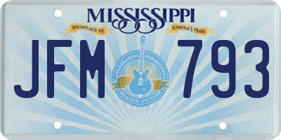 MS license plate JFM793