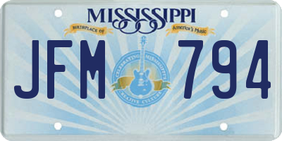 MS license plate JFM794