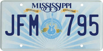 MS license plate JFM795