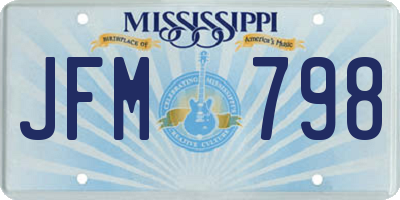 MS license plate JFM798