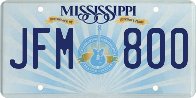 MS license plate JFM800