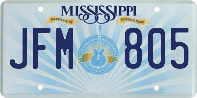 MS license plate JFM805