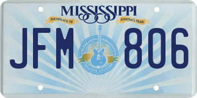 MS license plate JFM806