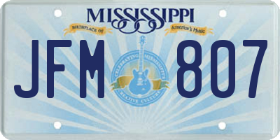 MS license plate JFM807